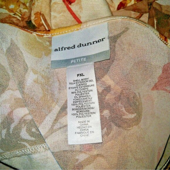 Alfred Dunner Top Multicolor Women Side Split Size Petite XL Embellished - Picture 5 of 5